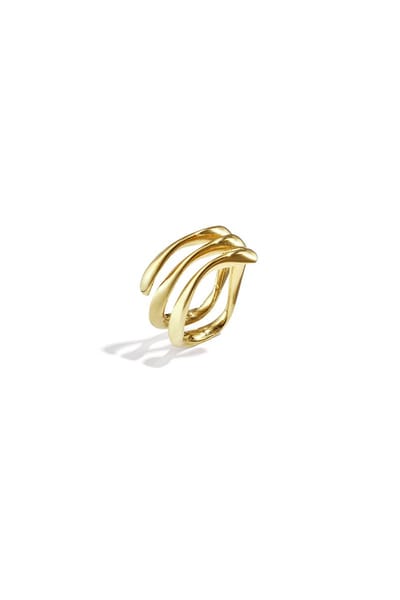 Bijoutheek Ring (Sieraad) Wavy Maat 18 Goudkleurig