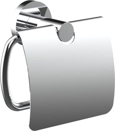 Toiletrolhouder met klep Chroom - Wc Rol Houder met klep - Hangende Wc Rolhouder - Chroom