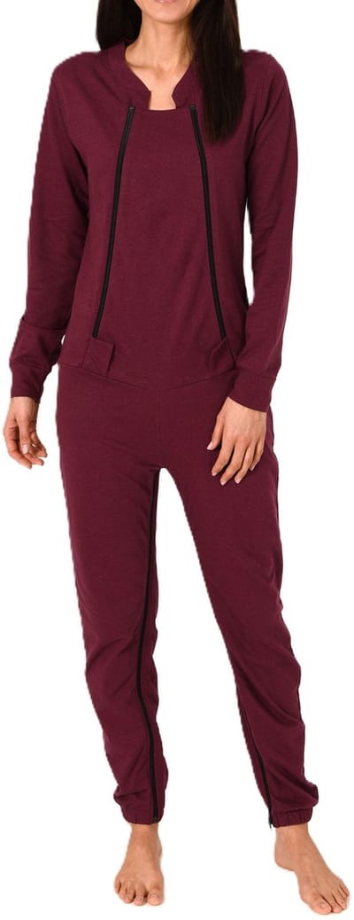 Dames Alzheimer Verpleeg Jumpsuit Overall Onesie met rits aan de voorkant en been