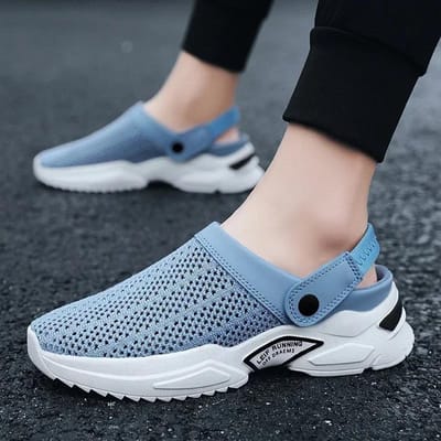 Zomersandalen voor heren Platformsandalen Designer Mesh-muilezels Ademende gewatteerde strandslippers Instappers Lichtgewicht herensneakers 47 black