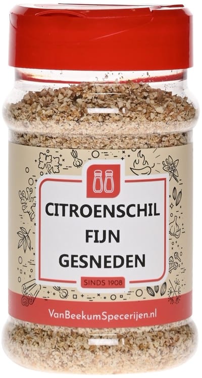 Van Beekum Specerijen - Citroenschil Fijn Gesneden - Strooibus 100 Gram