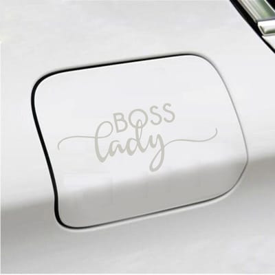 Bumpersticker - Boss Lady - 6 X 14,8 - Zilver