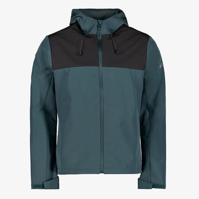 Mountain Peak heren softshell jas blauw zwart - Maat L