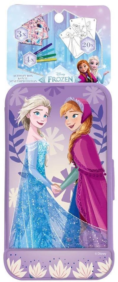 Frozen 2 activity box 27-delig – kleurboek, stickers & 4 markeerstiften – 28 × 2 × 10 cm