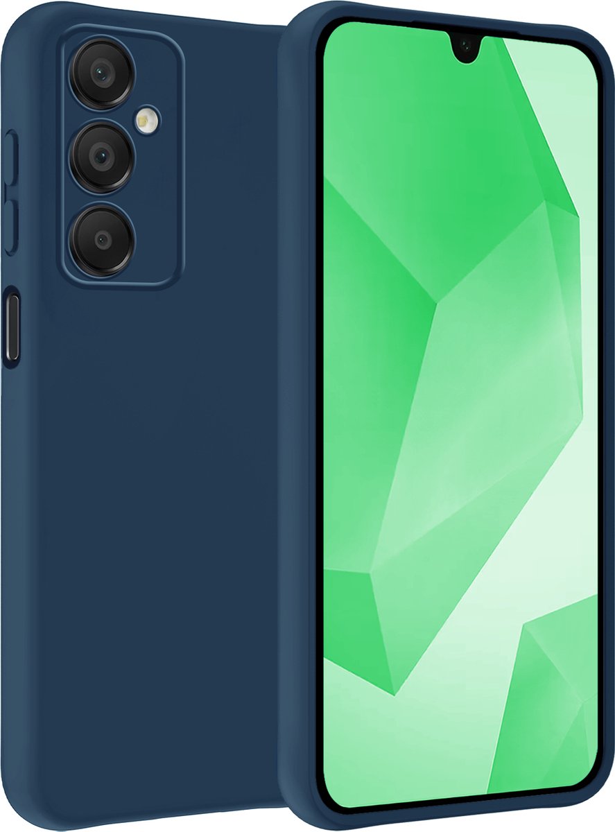 Hoesje Geschikt voor Samsung Galaxy A16 - Sterk & Shockproof - Hoes Cover - Siliconen Case - Donkerblauw