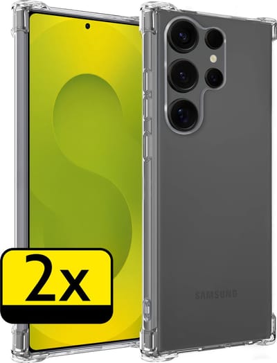 Hoesje - 2 Stuks - Geschikt voor Samsung Galaxy S25 Ultra - Sterk & Shockproof - Siliconen Case - Back Cover - Telefoon Hoes Shock Proof - Telefoonhoesjes - Transparant