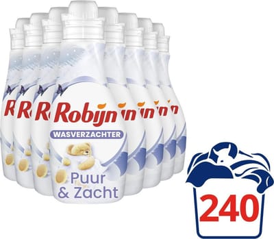 Robijn Puur & Zacht Wasverzachter - 8 x 30 wasbeurten - Voordeelverpakking