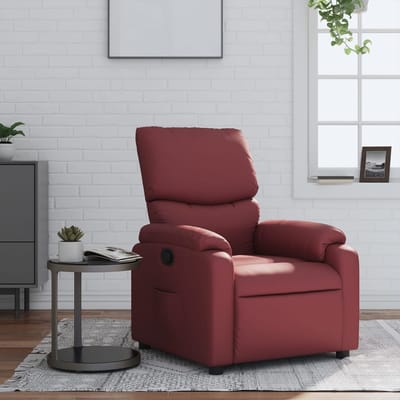 vidaXL - Fauteuil - verstelbaar - kunstleer - wijnrood