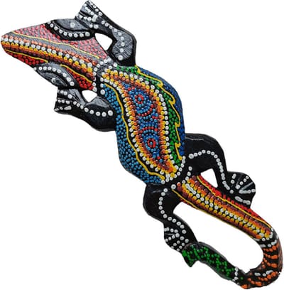 Floz Design houten hagedis of lizard - staand of liggend - handbeschilderd - fairtrade - 20 cm