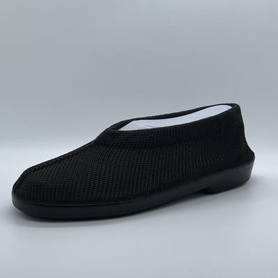 Gebreide Portugese Schoen - Zwart - Maat 36 - Instappers - Pantoffel