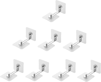L-vormige zelfklevende meubelbescherming, transparant, voor boekenplanken en kasten, 8 paar