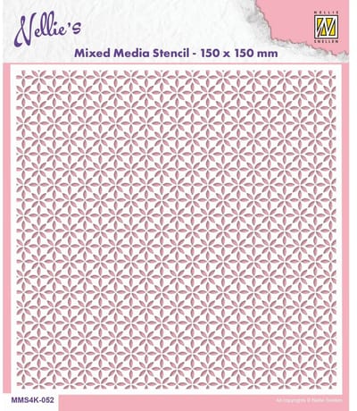 MMS4K-052 Nellie Snellen Mixed Media Stencil - Stars - sjabloon sterren - 15 x 15 cm