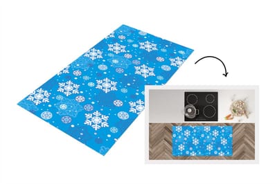 Keukenloper - Loper keuken - Sneeuwvlok - Winter - Kerst - Patronen - 120x60 cm - Keukenloper vinyl