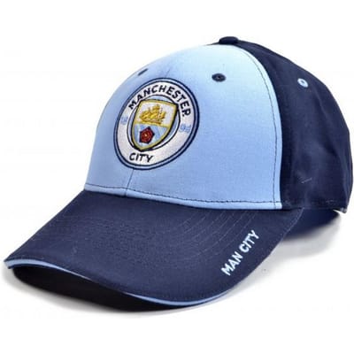 Manchester City FC baseballpet met contrasterend paneel One Size Vloot/lichtblauwe kleur