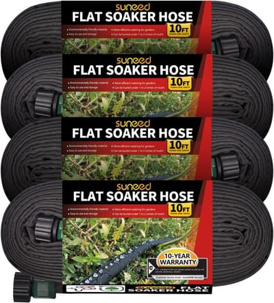 Platte tuinslang - Korte druppelslang - Efficiënte irrigatie - Robuust en eenvoudig - 3 meter lengte - Zwart/Wit