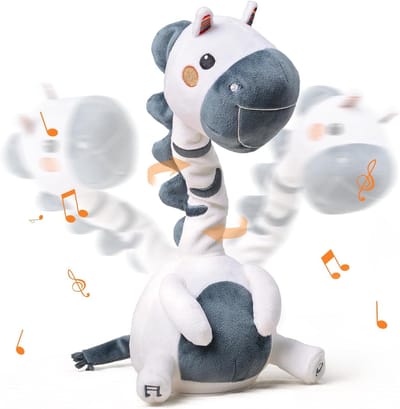 Dancing en Praatende Zebra Speelgoed, Elektronisch Pluche Speelgoed met Opnamefunctie, Interactief en Zacht Speelgoed voor Baby's en Peuters, Leuk Cadeau voor Jongens en Meisjes