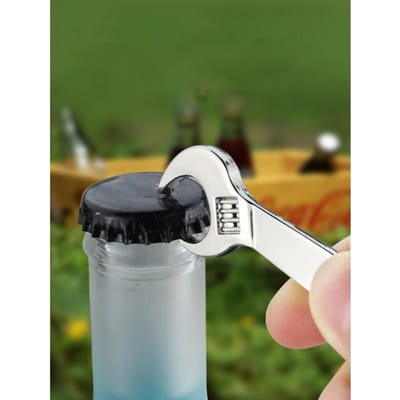 1 stuks Sleutelontwerp Wijnflesopener, Flesopener, Bier, Blikopener, Cadeau voor Vader one-size zilver
