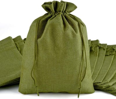 Set van 20 wijnrode jute tassen 20 x 30 cm, herbruikbare stoffen tassen met trekkoord, ideaal voor cadeaus, sieraden en opberging