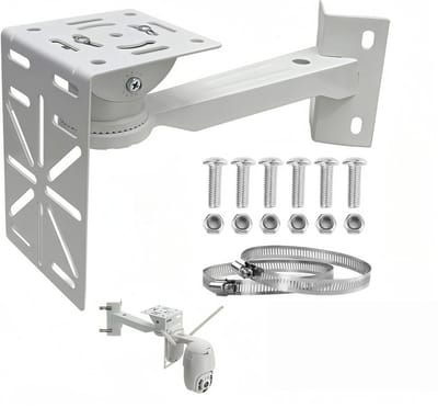 Camera Paalmontage - Houdersysteem Beveiliging - Effectieve Bewaking - Verstelbare Ringen - 30 x 10 x 15.5 cm - Zilverkleurig