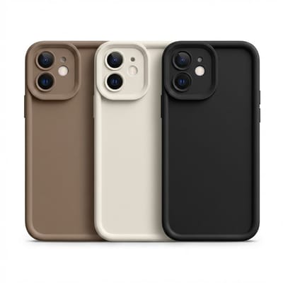 3 stuks Zwart beige bruin telefoon hoesje – backcover – geschikt voor iPhone 12 Pro – zachte matte uitstraling – camera bescherming