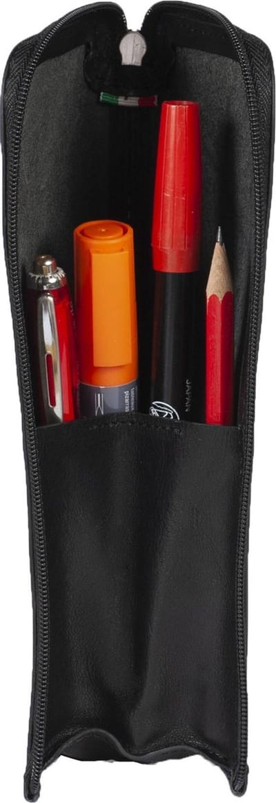 Tony Perotti Leren Penetui met rits, staand model - Zwart