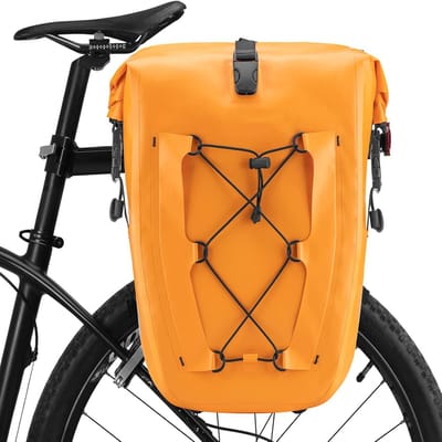 KZQ 32 Liter Waterdichte Fietsentas Voor Achterdrager Met Elastische Koorden - Geschikt Voor Mountainbike Racefiets Woon Werkverkeer En Fietstochten - Oranje