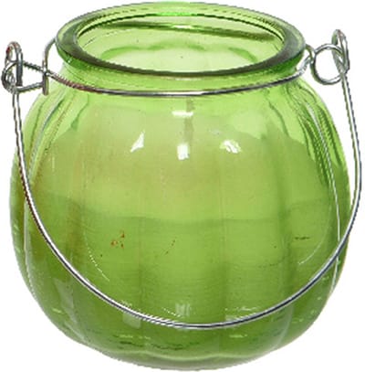 Decoris Citronella kaars - glas - groen - 15 branduren - D8 x H8 cm