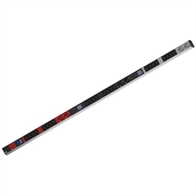 BACHMANN BN0500 19 PDU 1HE 24xC13 6x geaard contact, vermogensmeting, aansluiting CEE 3x 16A, rood
