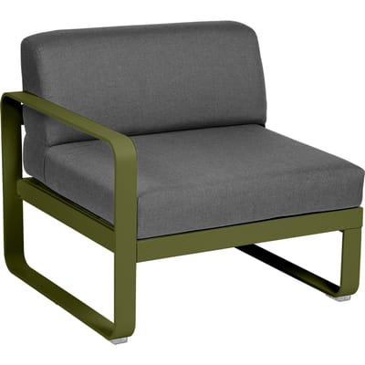 Fermob BELLEVIE Fauteuil Module links - D3 Pesto - A3 grafietgrijs