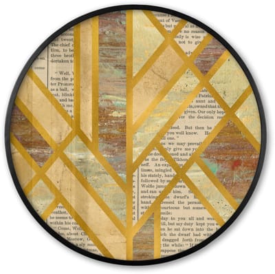 Poster in lijst Rond - Fotolijst 60x60 cm - Posters - Vintage - Marmer - Goud - Ronde posterlijst zwart - Decoratie - Wanddecoratie woonkamer - Muurdecoratie slaapkamer