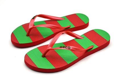 BECO dames teenslippers - roze/groen - maat 36-37