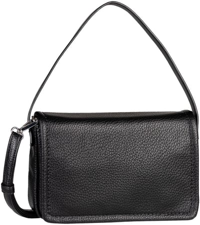 TOM TAILOR schoudertas handtas Delphina Flap Bag No Zip Black zwart