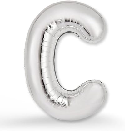 Fol balloon letters C zilver - XXL 100 cm - Helium of luchtvulling - Perfect voor verjaardagdecoratie - ShopVlot