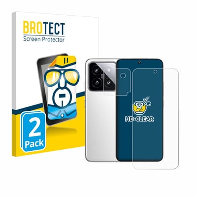 BROTECT - Screenprotector voor Xiaomi 14 (Voor+Camera) - Folie Beschermfolie transparant 2 Stuks