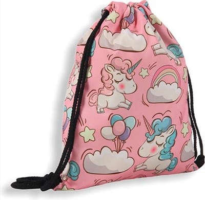 *** Unicorn Gymtas Rainbow Zwemtas - Eenhoorn Tas - Regenboog Rugzak - Trekkoord - van Heble