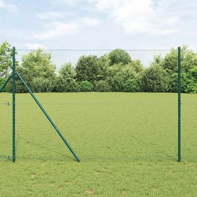 vidaXL - zeshoekig - gaashek - met - grondbevestiging - 10 - x - 1,5 - m - Groen - Mesh