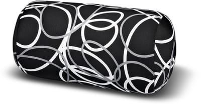 Kuschelmaxx Rolkussen - Sierkussen Rond Cilinder 17 x 33 cm - Zwart gelijnd-design - Stevig en zacht - Mooie print - Gevuld met microgranulaat - Vormvast & Wasbaar - Ideaal voor op de bank, bed, auto of op reis - Inclusief Wasnet