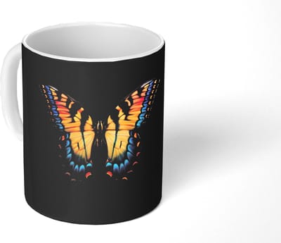 Mok - Koffiemok - Vlinder - Kleurrijk - Speels - Mokken - 350 ML - Beker - Koffiemokken - Theemok