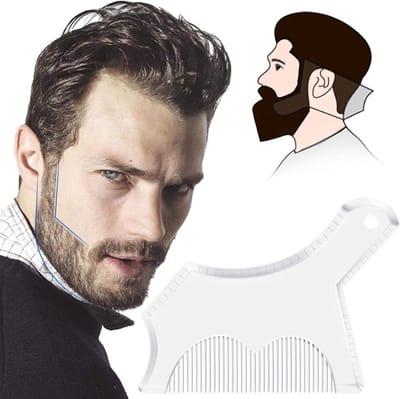 Baard Sjablonen Tool - Gezichts Haar - Baard Trimmen - 8-in-1 Multifunctioneel - 1 mm Precisie - Transparant