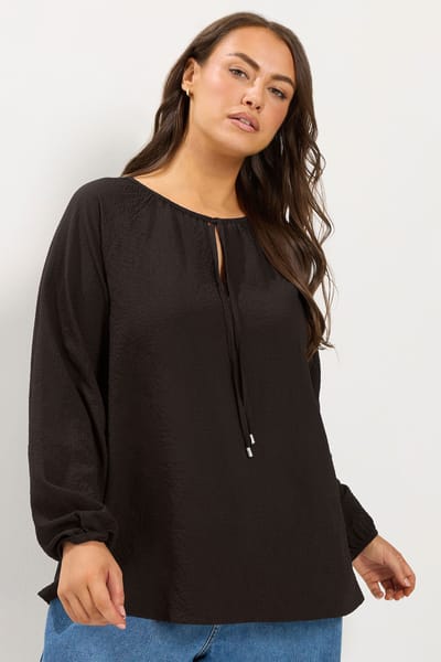 Yours Paarse Blouse Met Textuur En Lange Mouwen Size 42