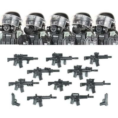 Stadspolitie China PTU Unieke Krachten Bouwstenen Aanvalssoldaat CTRU Figuren Gasmasker Militaire Wapens Bakstenen Speelgoed