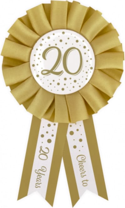 Party Rosettes gold/white - 20