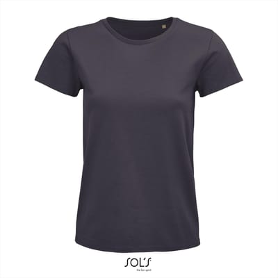 SOL'S - Pioneer T-Shirt dames - Donkergrijs - 100% Biologisch Katoen - S