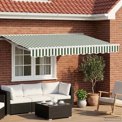 vidaXL - Handbediende - luifel - met - LED's - Groen - en - Wit - 3 - x - 2,5 - m