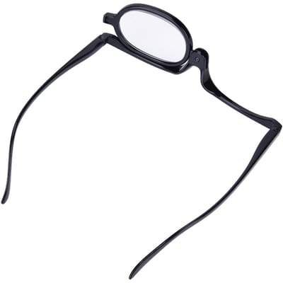Vergroot Oogmake-up Bril Enkele Lens Draaibare Bril Vrouwen Make-up Essentieel Gereedschap 400 zwart