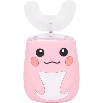 Brosse à Dents Électrique pour Enfants Nettoyage des Dents Massage Forme U Étanche Brosse à Dents Automatique(Rose ) rose