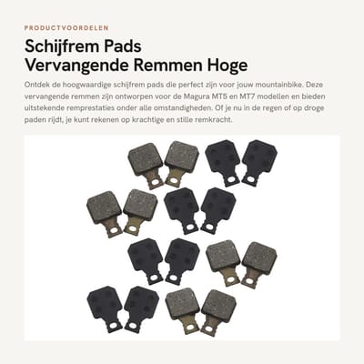 Dailygoods- Schijfrem Pads 8 Stuks - Vervangende Remblokken - Corrosiebestendige Steunplaat - Hoge Slijtvastheid - Uitstekende Remkracht - Geschikt voor Magura MT5/MT7