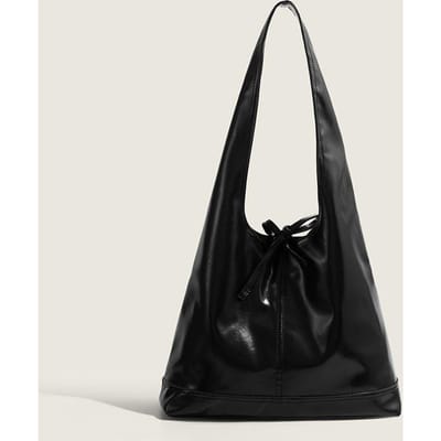 Commuter Schoudertas met Grote Capaciteit Koreaanse Niche Nieuwe Driehoek Draagtas Nieuwe Casual Onderarmtas Dames black