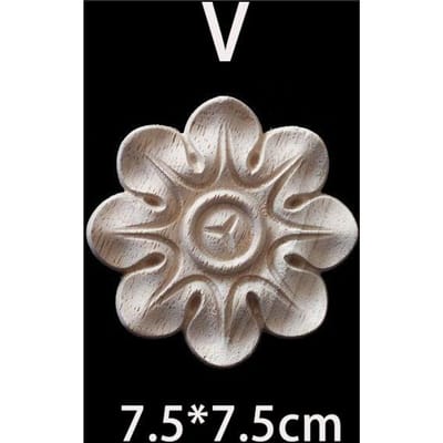 Houten Bloem Appliques voor Meubels Antieke Onlays Lijstwerk Huisdecoratie Houtsnijwerk Decoratie Muur Houten Sticker Vintage Figuurtjes