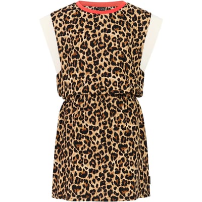 Protest PRTSilly JR - Mini-jurk Meisjes - Korte mouwen - Knielengte - Loose fit - Bruin